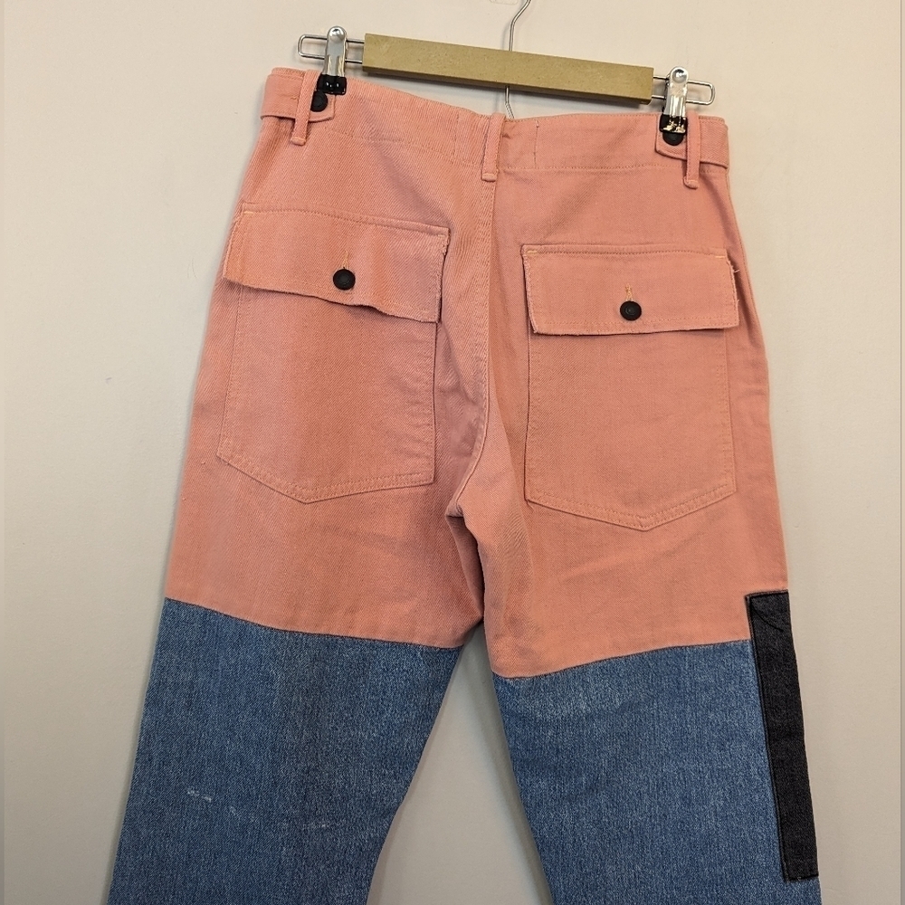 Sandrine Rose Re-Worked Patchwork Cargo Jeans - image 7